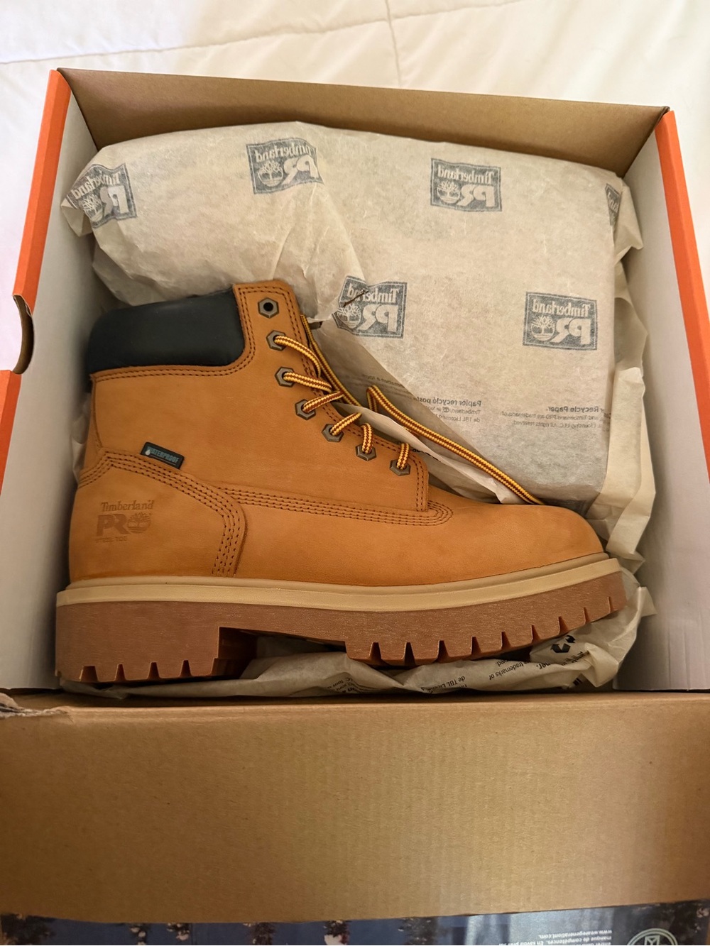 Timberland PRO Wheat/Tan Work Boot with Black Collar NIB